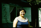 Saipan 1956 Collection, No. 110 Woman Outside Her Home